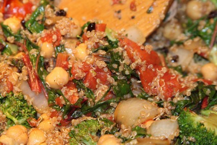 quinoa with chick peas and currants