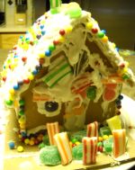 A prefab gingerbread house