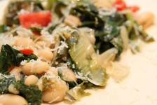 white beans and escarole with fresh herbs
