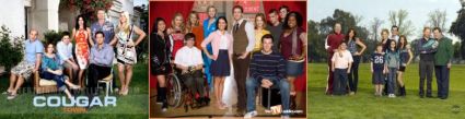 The casts of Cougar Town, Glee, and Modern Family