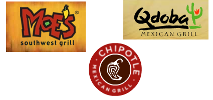 Moe's Qdoba chipotle logos