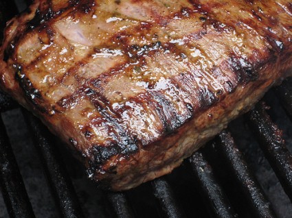 steak on grill