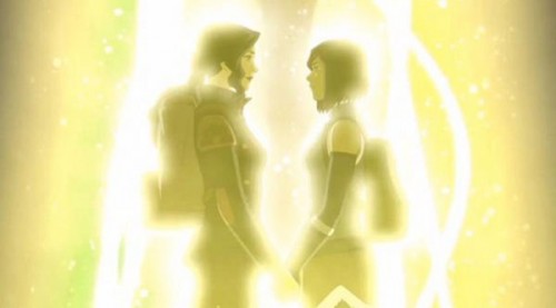Korra and Asami off into the sunset