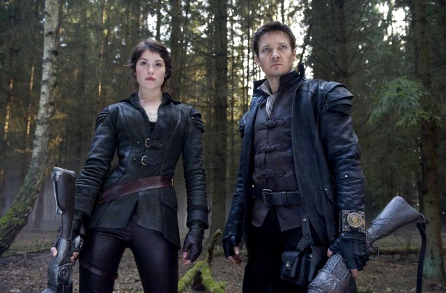 Gemma Arterton and Jeremy Renner as "Hansel and Gretel: Witch Hunters"
