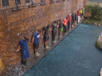 The HOH competition with rain and bird poop